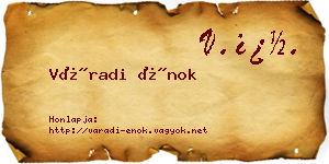 Váradi Énok névjegykártya